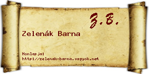 Zelenák Barna névjegykártya