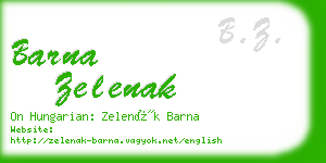 barna zelenak business card